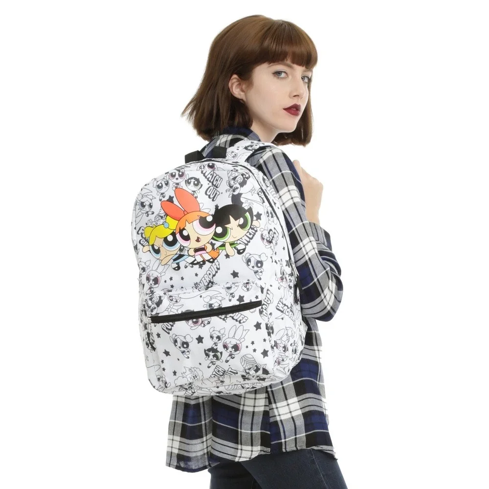 The Powerpuff Girls Trio Backpack Blossom Bubbles and Buttercup White Black